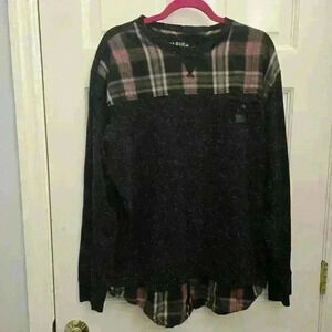 Parish Nation Women's Plaid Design Sweater,Size 2x